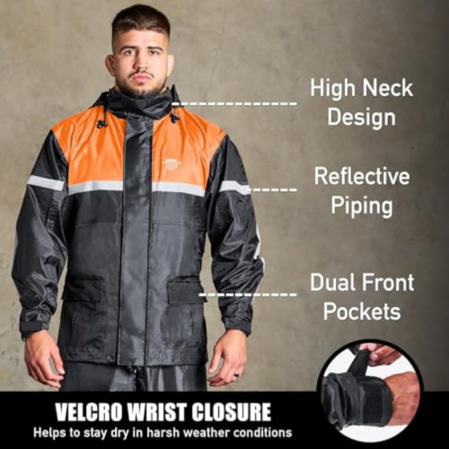 Waterproof Motorcycle Rain Sui - Motorcycle Gear Hoodie reseña y precio