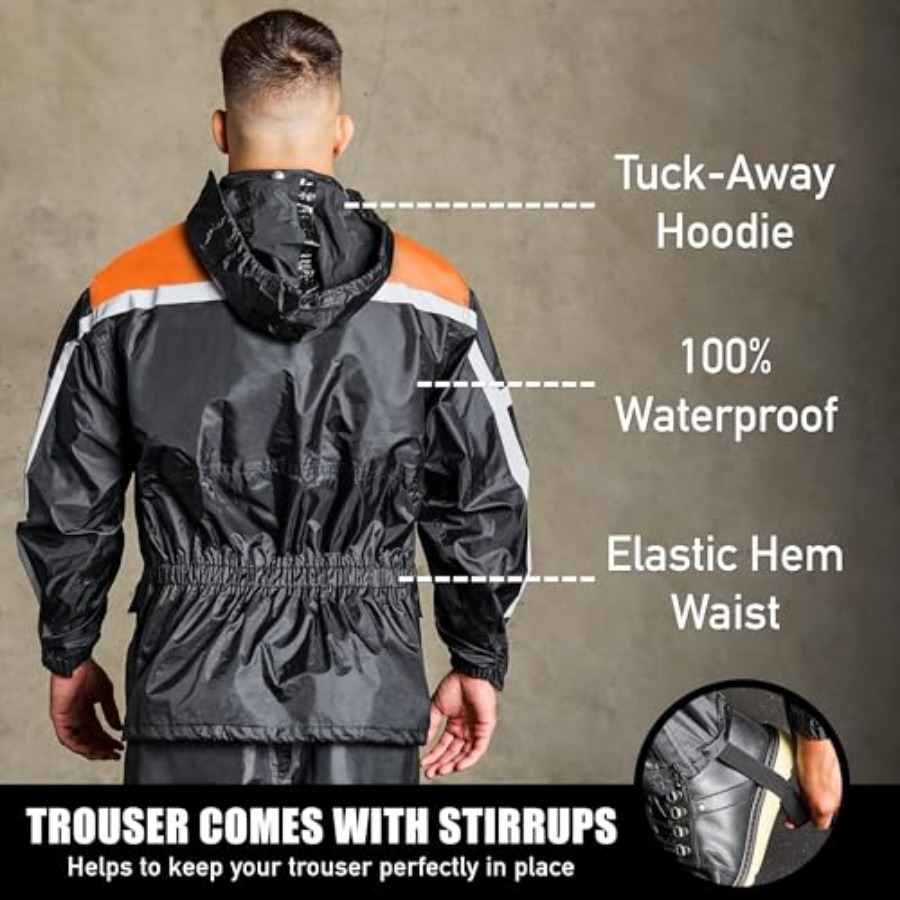 Waterproof Motorcycle Rain Sui - Motorcycle Gear Hoodie reseña y precio