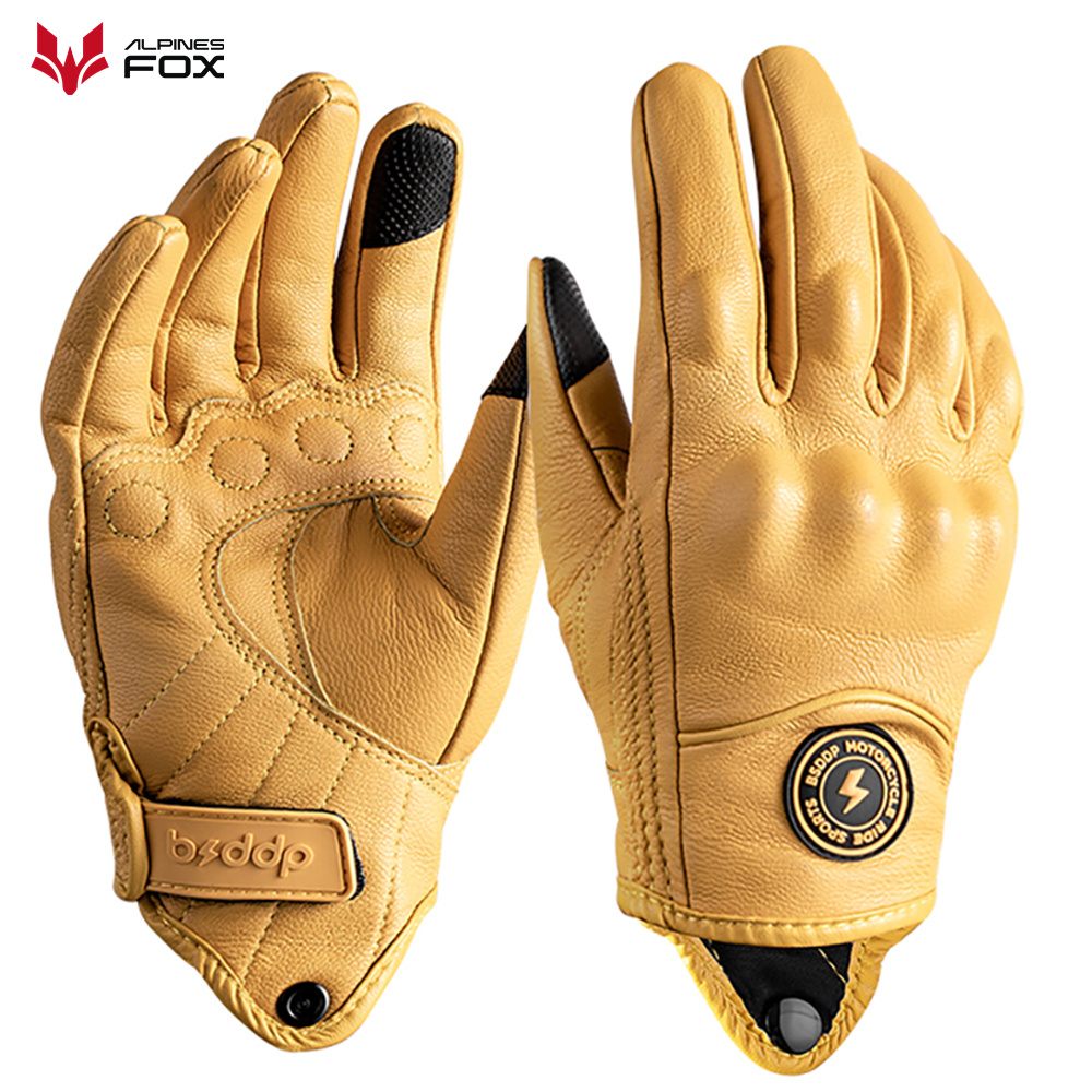 Retro Leather Motorcycle Glove - Motorcycle Gear Fox reseña y precio