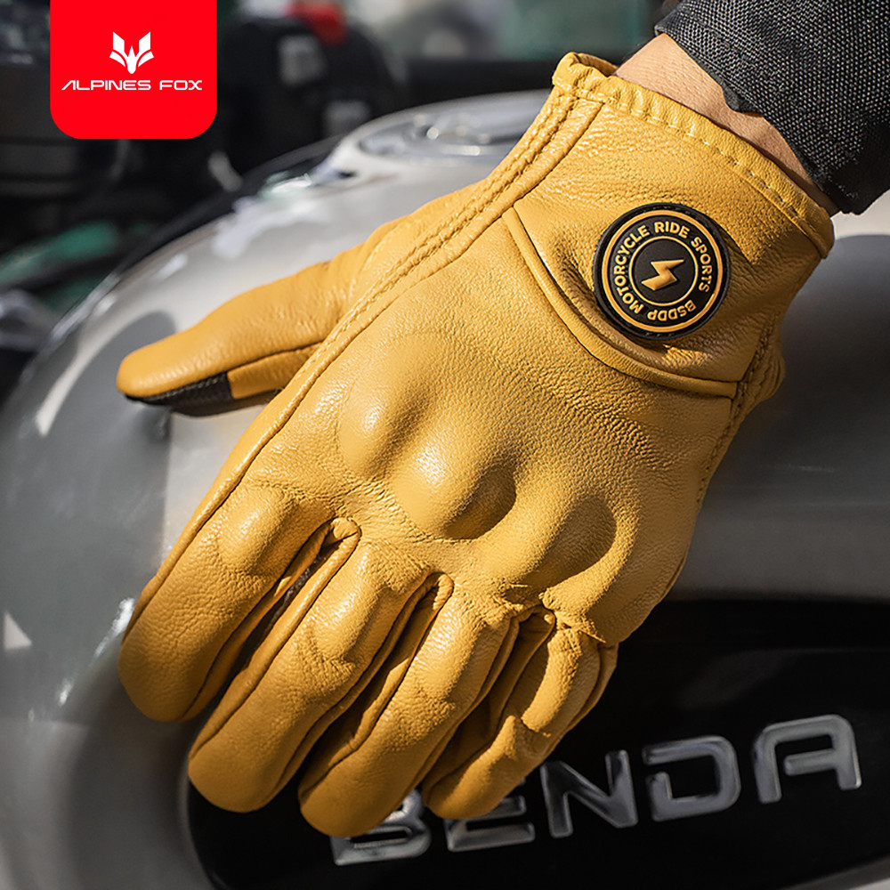 Retro Leather Motorcycle Glove - Motorcycle Gear Fox reseña y precio