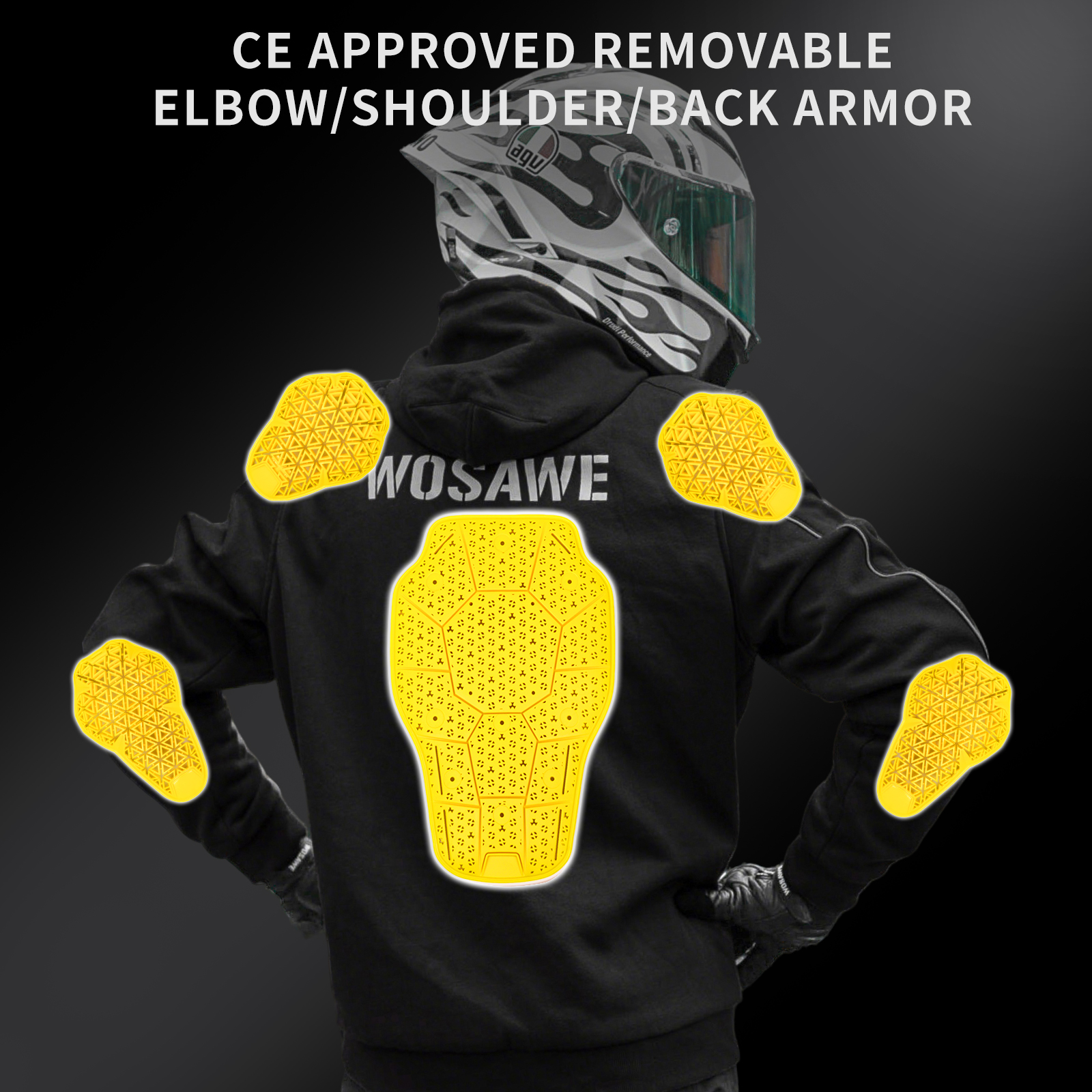 WOSAWE Motorcycle Armored Hood - Motorcycle Gear Hoodie reseña y precio