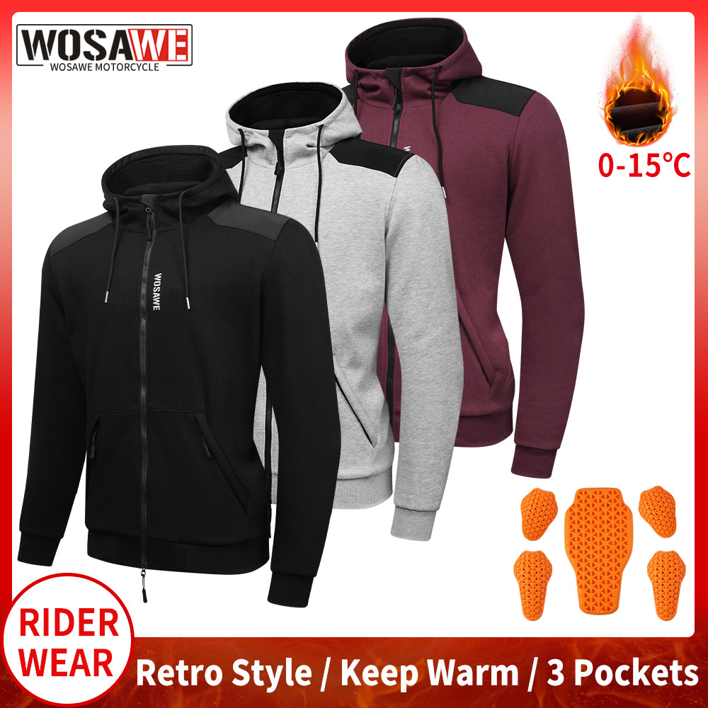 WOSAWE Motorcycle Hoodie Jacke - Motorcycle Gear Hoodie reseña y precio