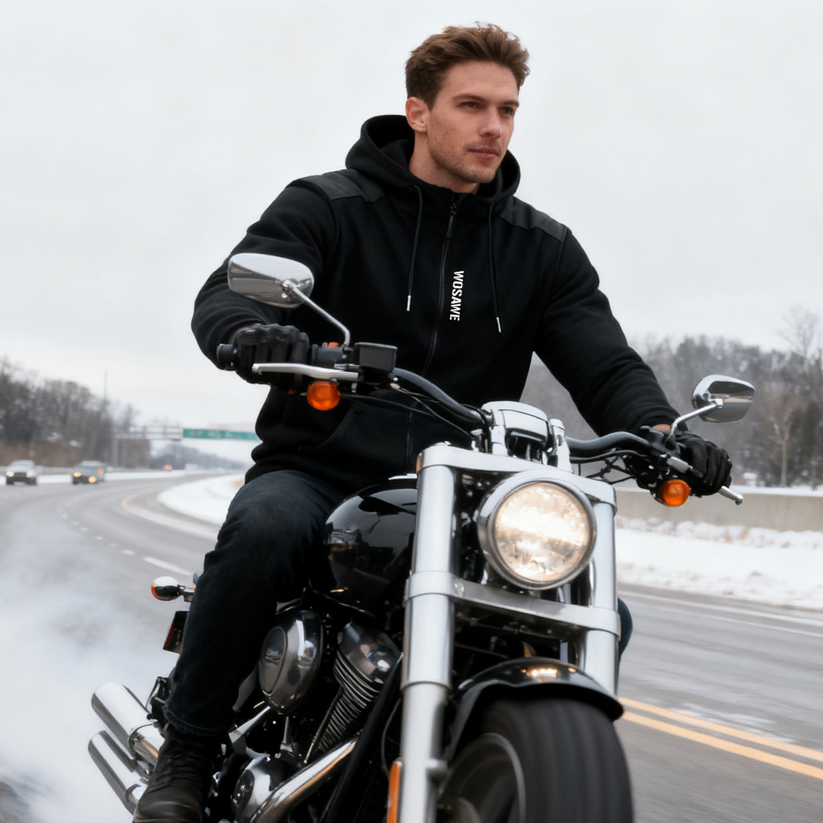WOSAWE Motorcycle Hoodie Jacke - Motorcycle Gear Hoodie reseña y precio