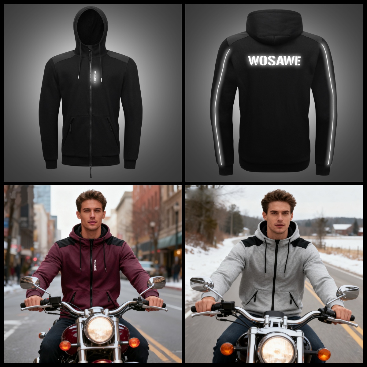 WOSAWE Motorcycle Hoodie Jacke - Motorcycle Gear Hoodie reseña y precio
